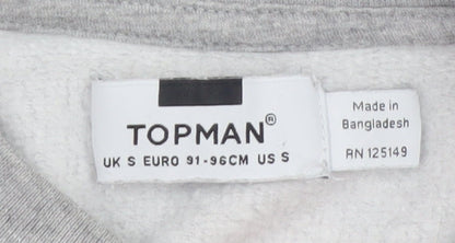 Mens UK Size S Topman Grey Pullover Sweatshirt