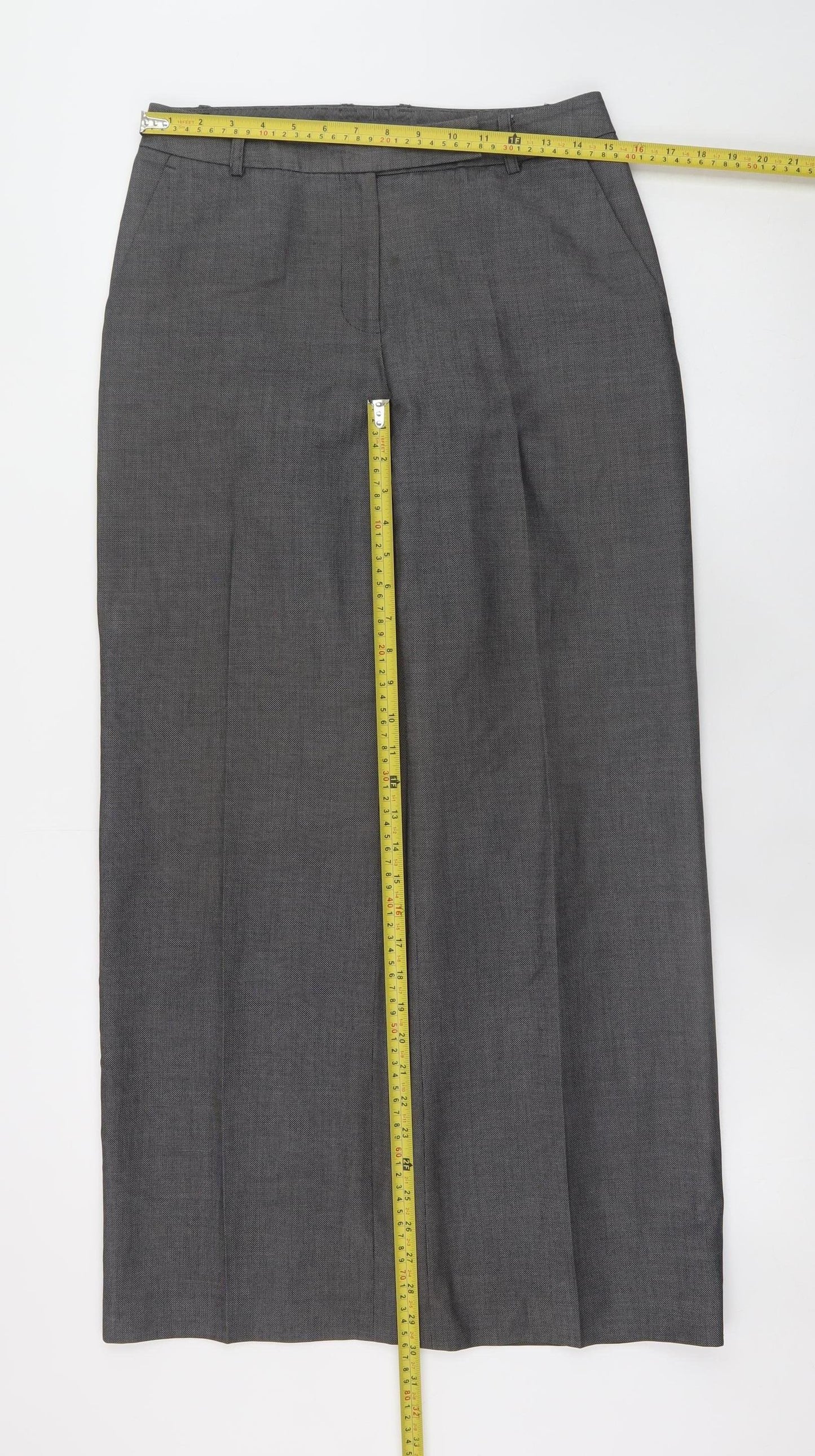 Womens UK Size 6P Liz Claiborne Classic Fit Dress Pants Grey Trousers
