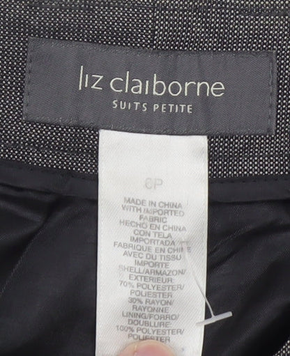 Womens UK Size 6P Liz Claiborne Classic Fit Dress Pants Grey Trousers