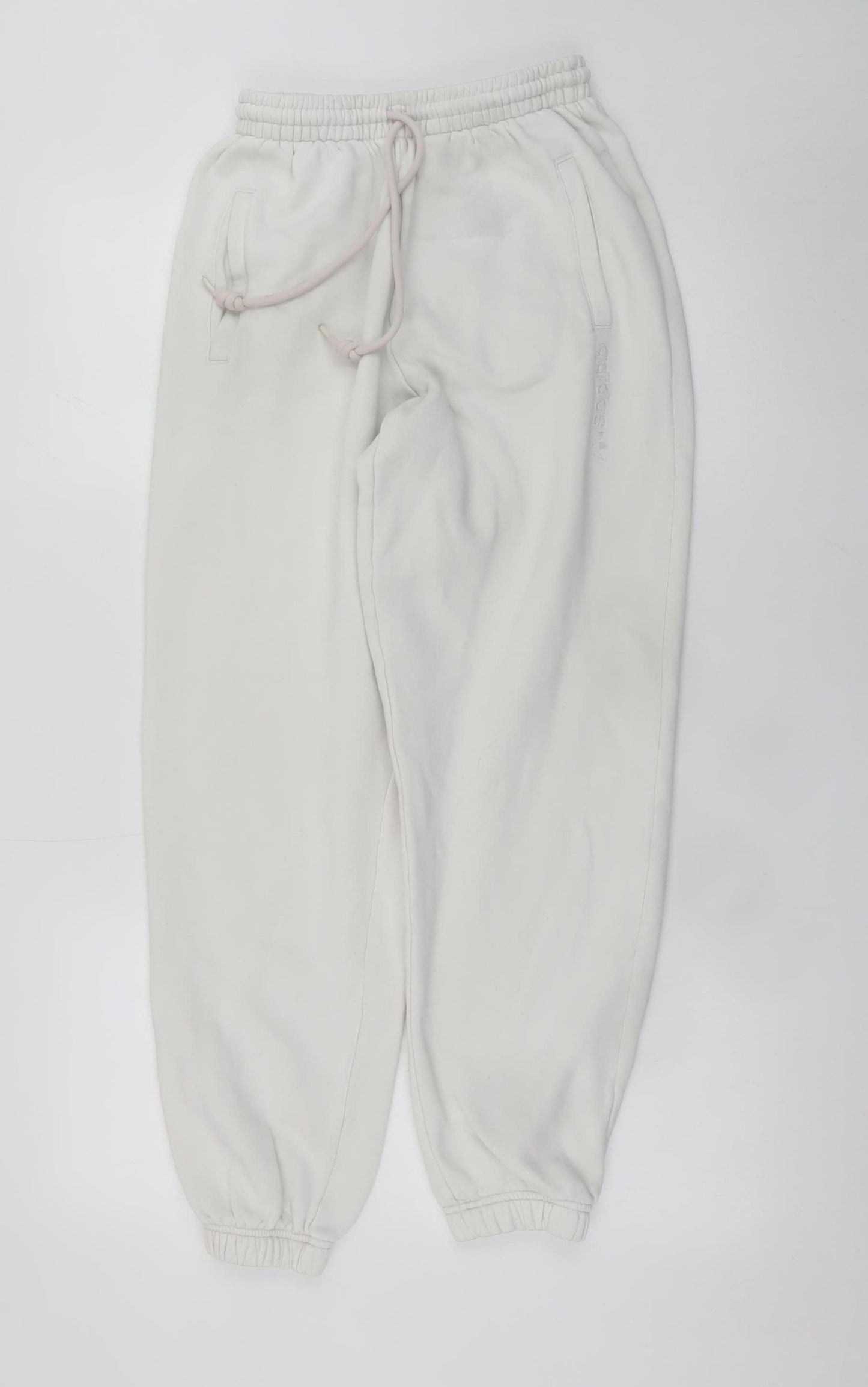 Womens UK Size M adidas Regular Fit Jogger White Trousers