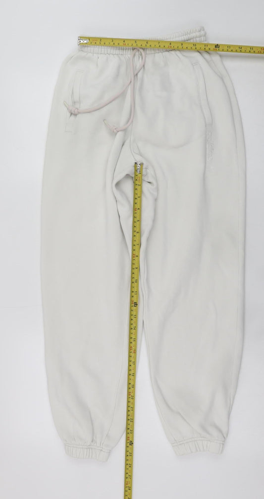 Womens UK Size M adidas Regular Fit Jogger White Trousers