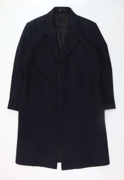 Mens UK Size L Zara Black Overcoat