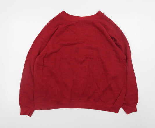 Womens UK Size XL Hanes Her Way Red Pullover Sweatshirt