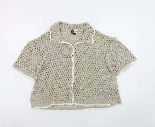 Womens UK Size 14 H&M Beige Cardigan Jumper