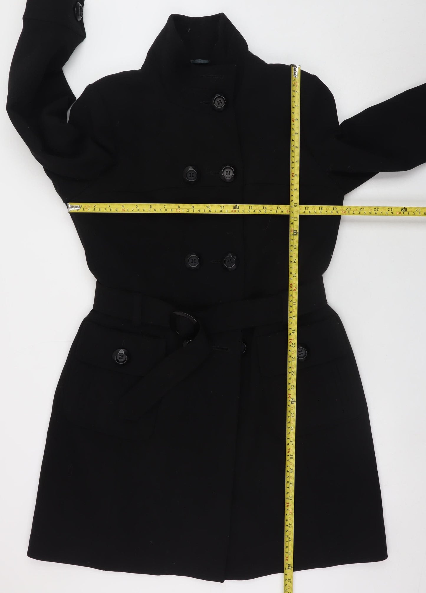 Womens UK Size 16 Principles Black Trench Coat