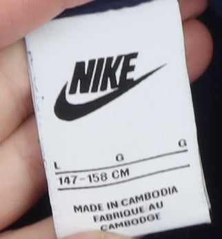 Teens UK Size L Nike Blue Pullover Hoodie
