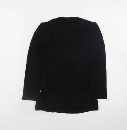 Baukjen Womens Black Wrap V-Neck Long Sleeve Blouse UK 6