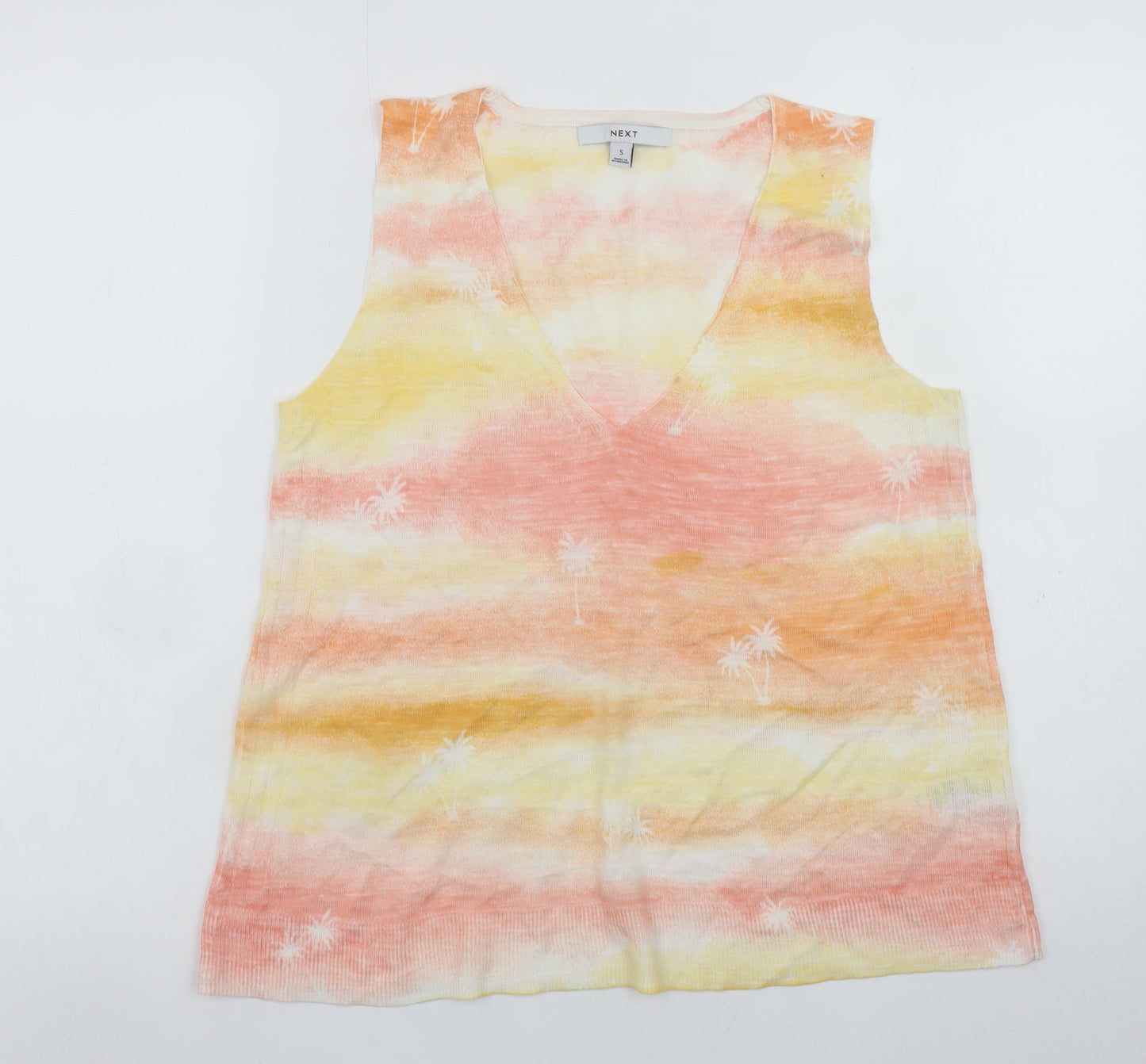 Next Womens Multicoloured V-Neck Sleeveless Knit Tank Top Size S