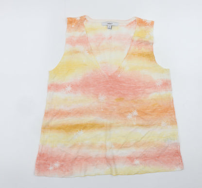 Next Womens Multicoloured V-Neck Sleeveless Knit Tank Top Size S