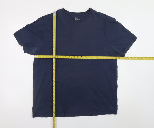 Boden Men's Blue Crew Neck Cotton Short Sleeve T-Shirt L