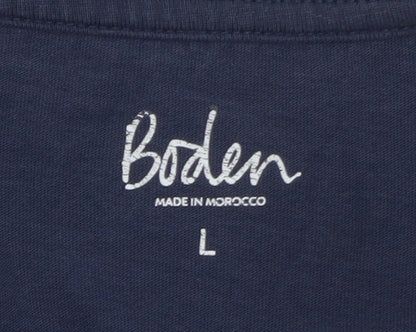 Boden Men's Blue Crew Neck Cotton Short Sleeve T-Shirt L