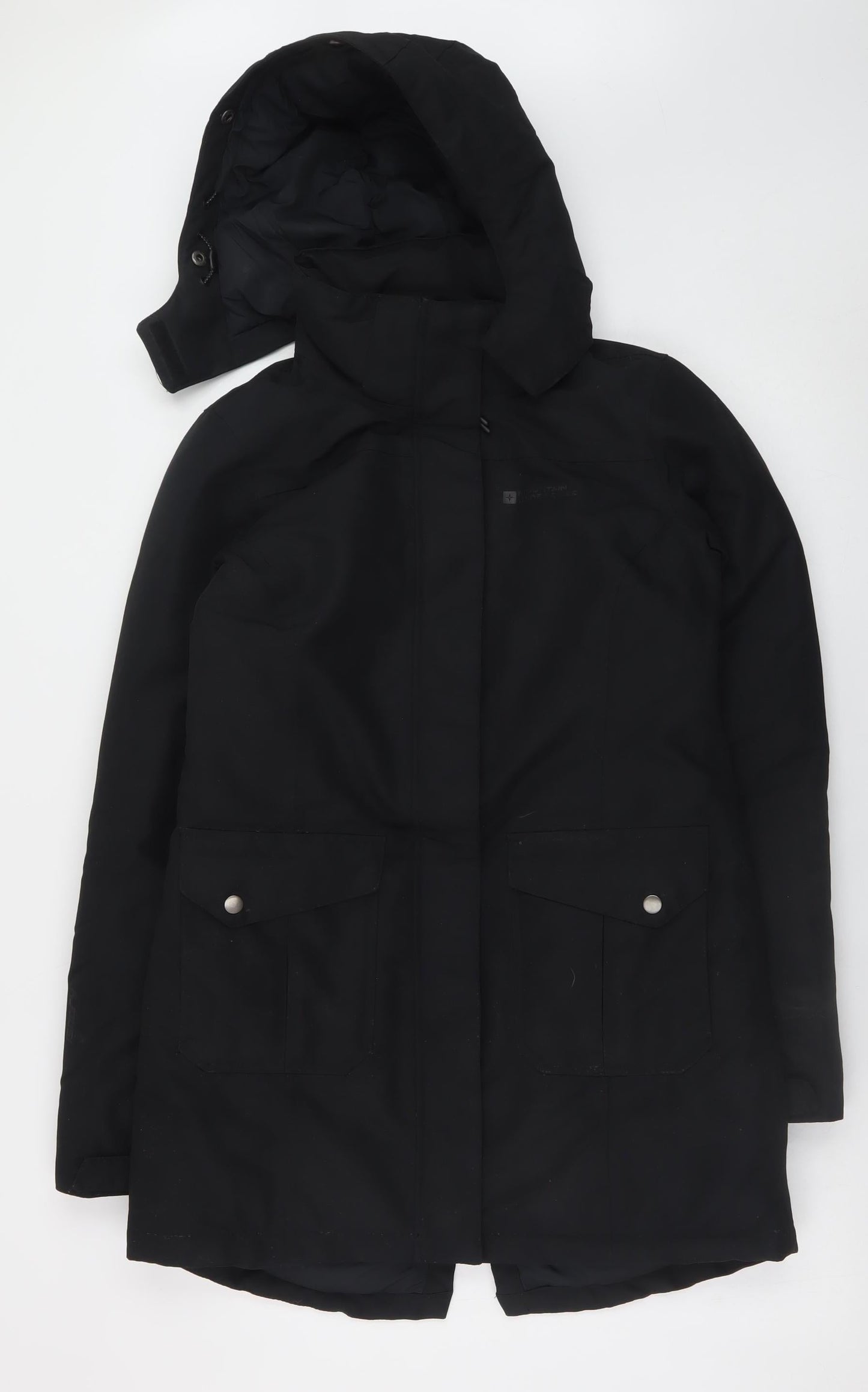 Womens UK Size 8 Mountain Warehouse Black Parka Coat