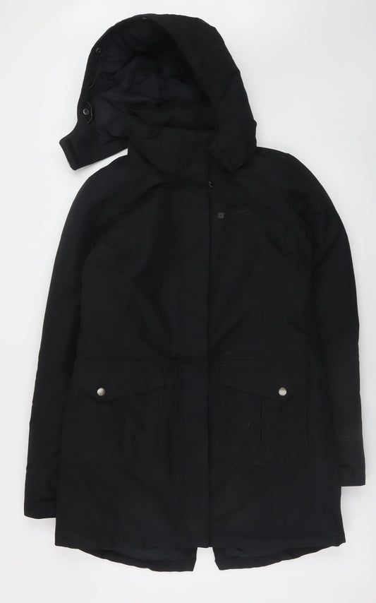 Womens UK Size 8 Mountain Warehouse Black Parka Coat