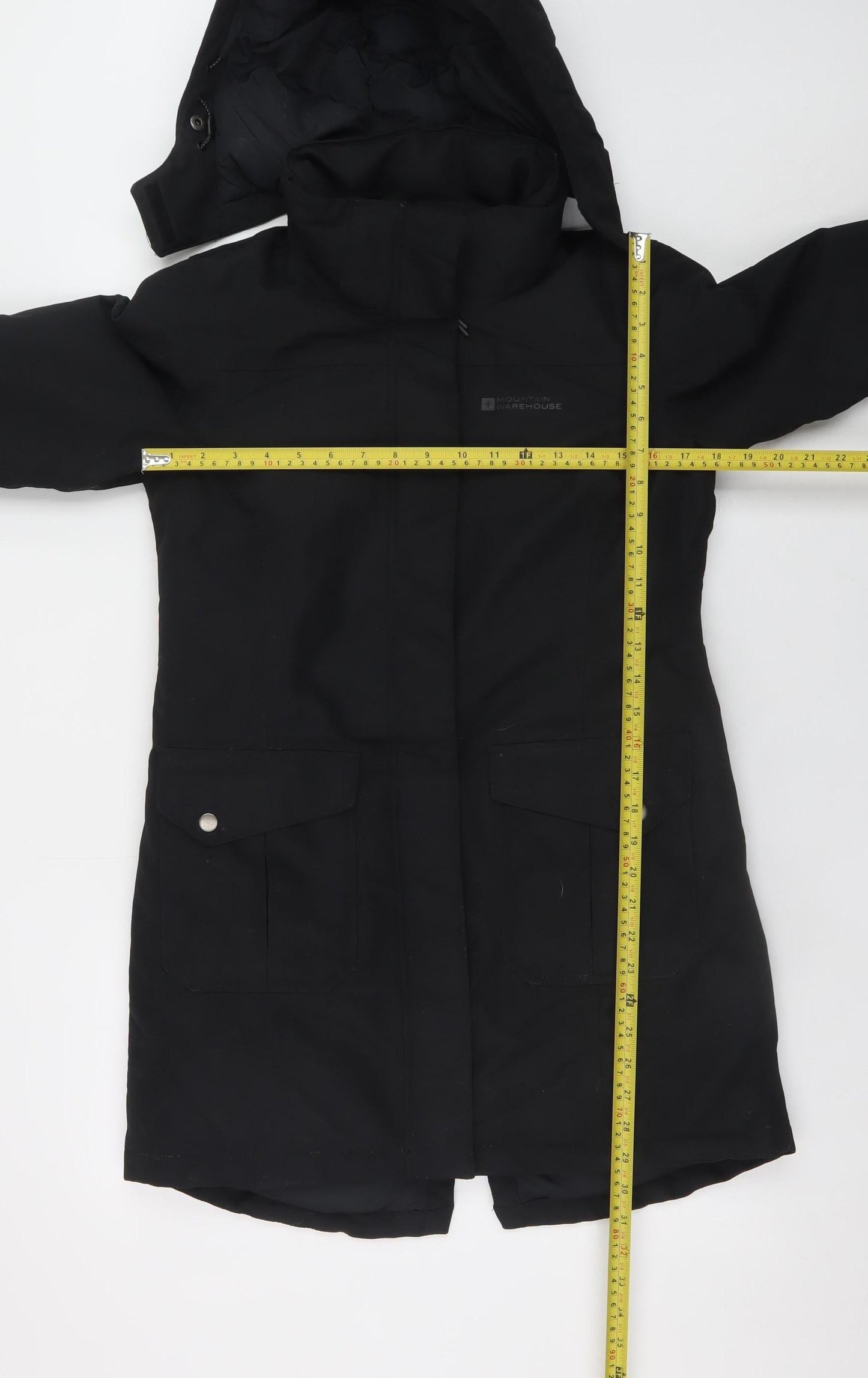 Womens UK Size 8 Mountain Warehouse Black Parka Coat