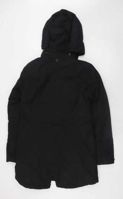 Womens UK Size 8 Mountain Warehouse Black Parka Coat