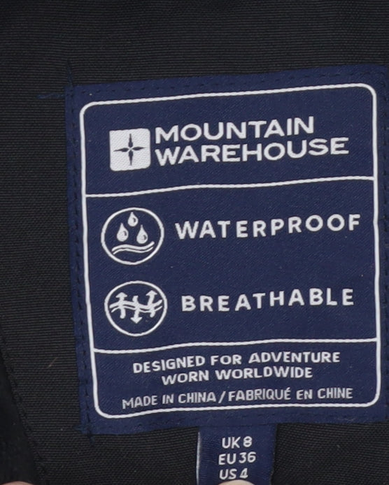 Womens UK Size 8 Mountain Warehouse Black Parka Coat