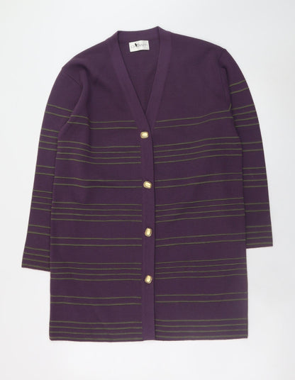 Womens UK Size M Chianti Purple Cardigan Jumper
