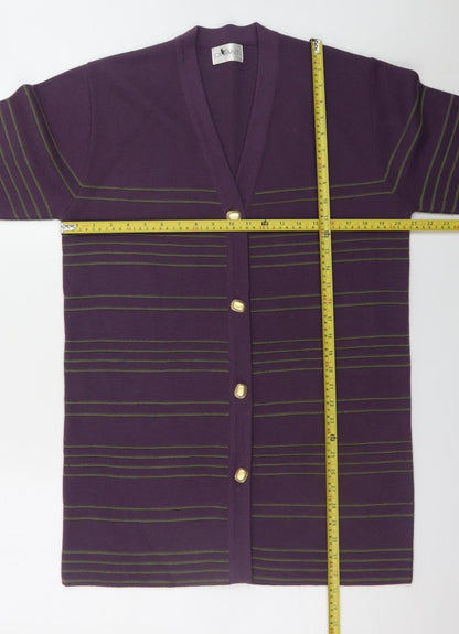 Womens UK Size M Chianti Purple Cardigan Jumper
