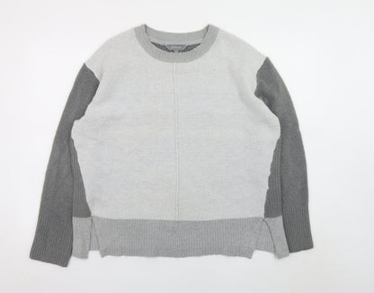 Principles Women Grey Wool Blend Crew Neck Jumper Size 14
