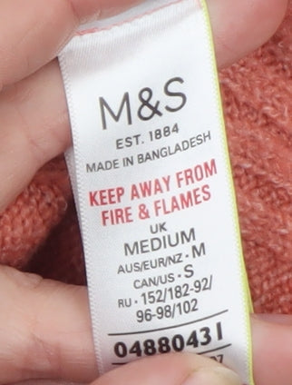 Womens UK Size M Marks and Spencer Pink Pullover Jumper