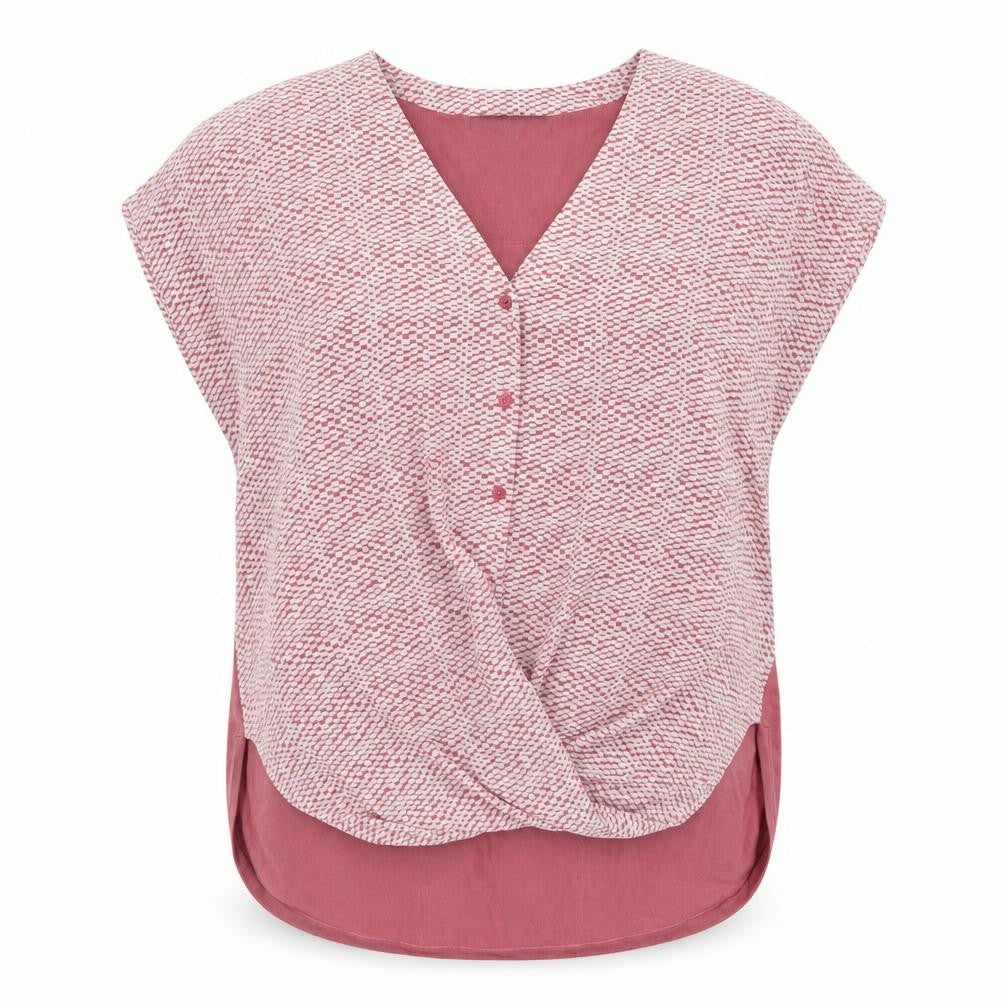 Next Womens Pink V-Neck Tunic Blouse Size 14 Relaxed Fit