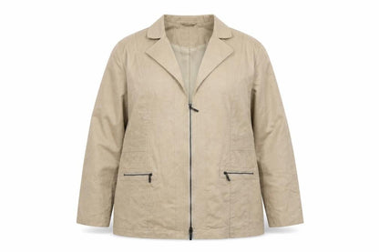 Création L Women's Beige Zip Jacket Size 20 Cotton Blend
