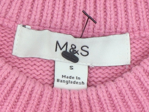 Womens UK Size S Marks and Spencer Pink Pullover Jumper
