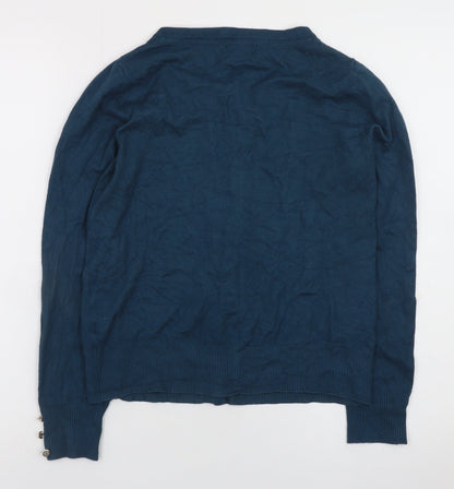 Womens UK Size 8 Monsoon Blue Cardigan Jumper
