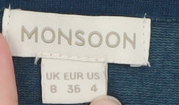 Womens UK Size 8 Monsoon Blue Cardigan Jumper
