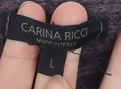 Womens UK Size L Carina Ricci Purple Cardigan Jumper