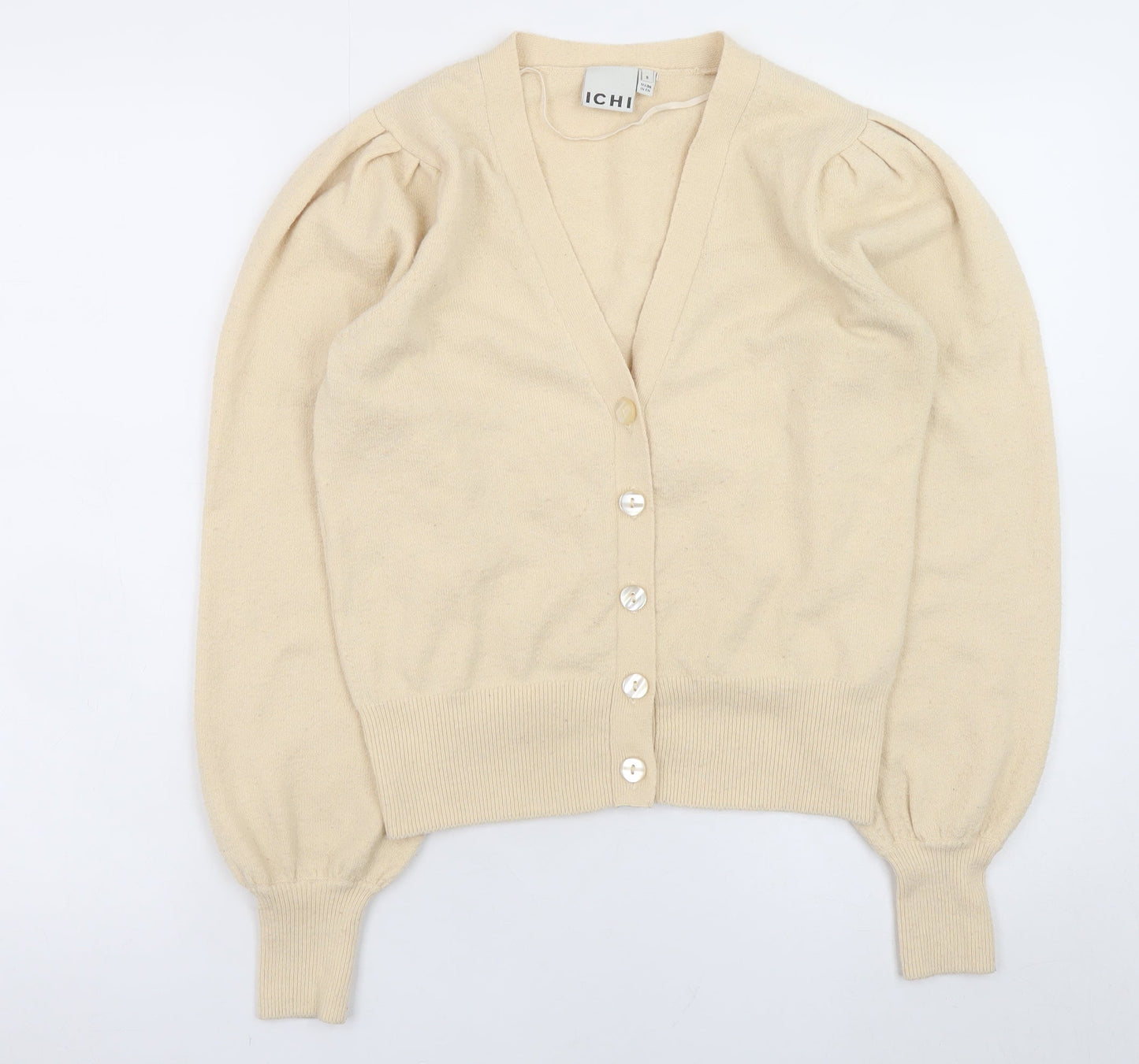 Womens UK Size S ICHI Beige Cardigan Jumper