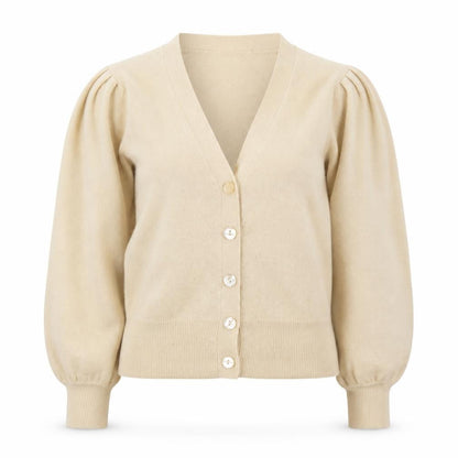 Womens UK Size S ICHI Beige Cardigan Jumper