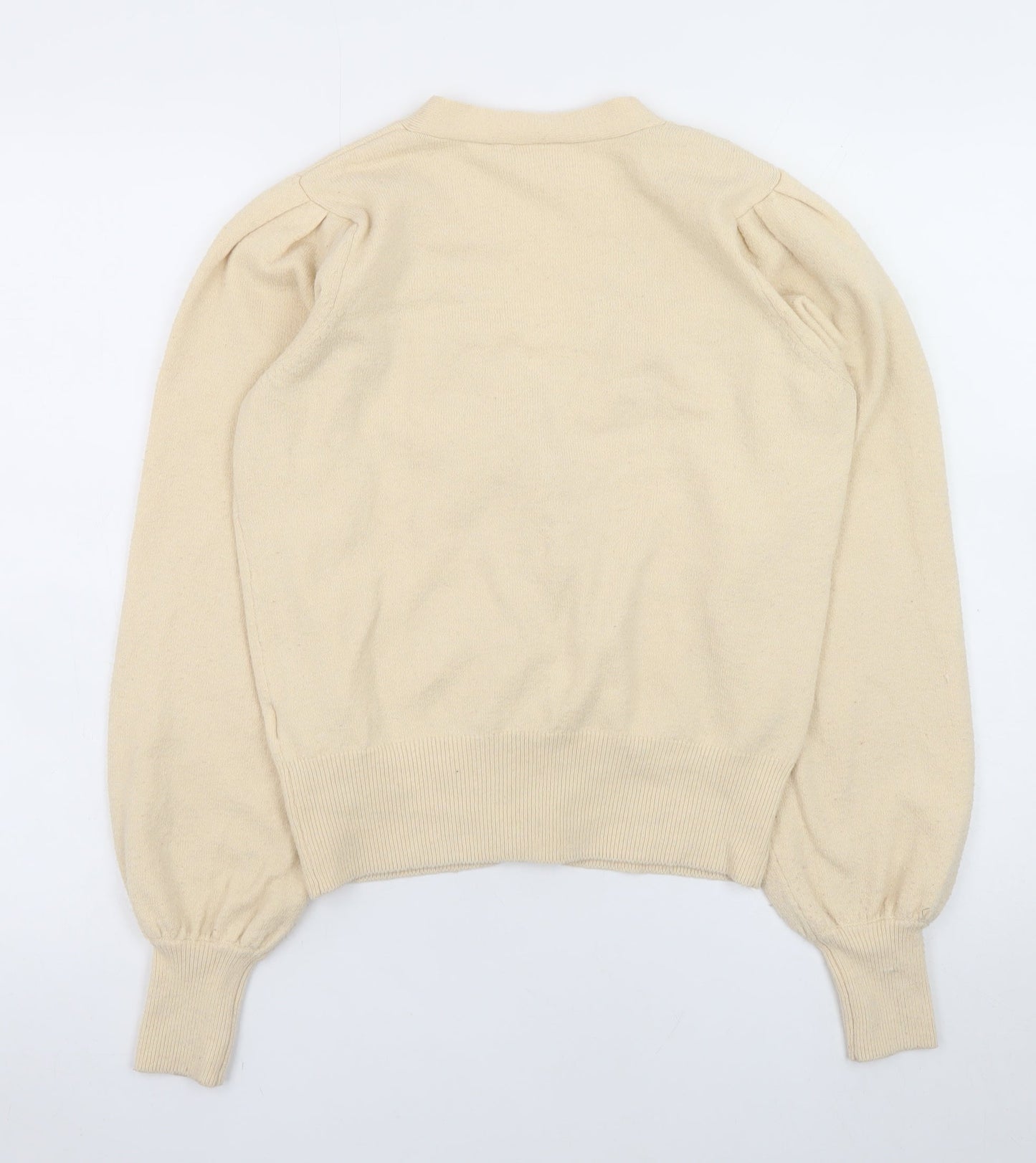 Womens UK Size S ICHI Beige Cardigan Jumper