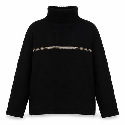 Whispering Smith Women Black L Roll Neck Knit Pullover Jumper