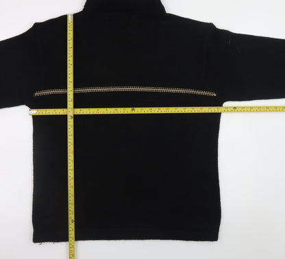 Whispering Smith Women Black L Roll Neck Knit Pullover Jumper