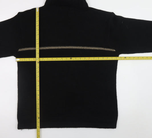 Whispering Smith Women Black L Roll Neck Knit Pullover Jumper