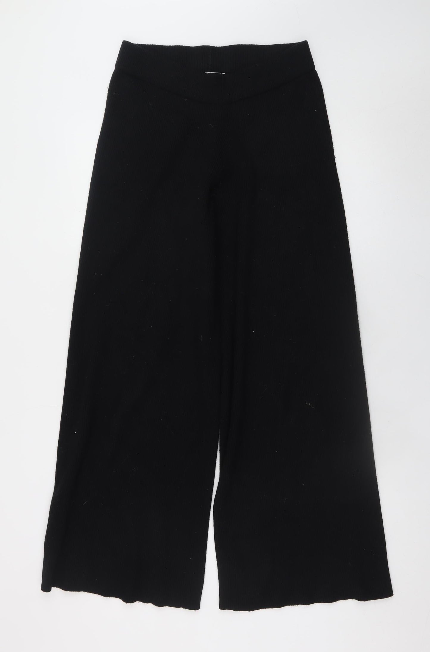Womens UK Size 12 Compañía Fantastica Regular Fit Wide-Leg Black Trousers