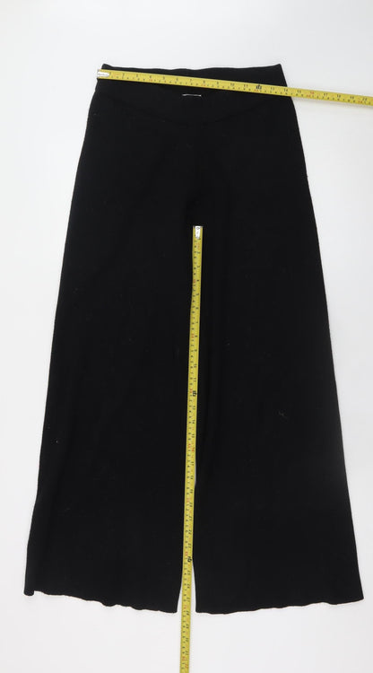 Womens UK Size 12 Compañía Fantastica Regular Fit Wide-Leg Black Trousers