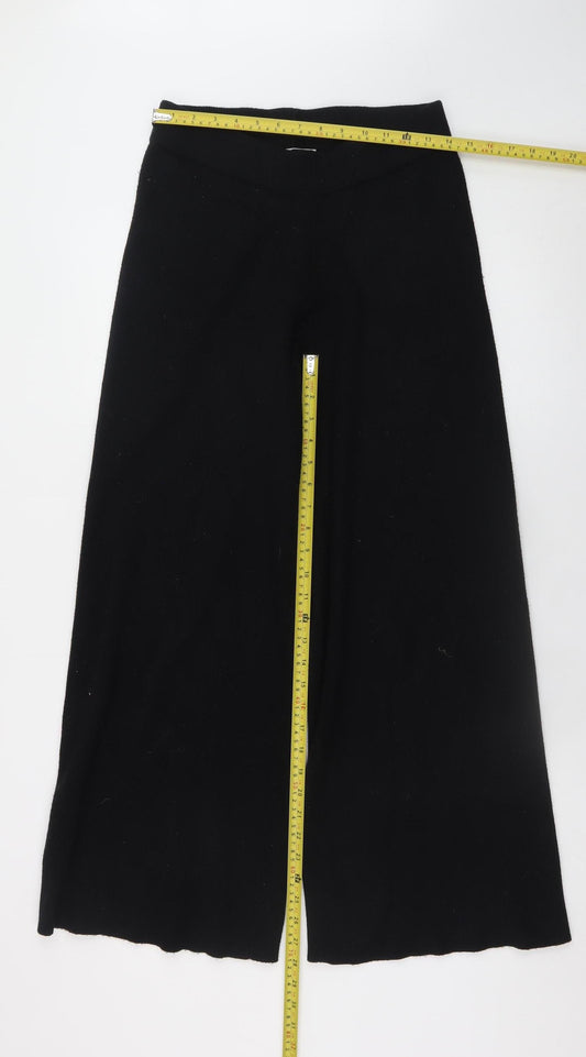 Womens UK Size 12 Compañía Fantastica Regular Fit Wide-Leg Black Trousers