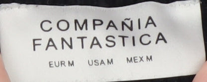 Womens UK Size 12 Compañía Fantastica Regular Fit Wide-Leg Black Trousers