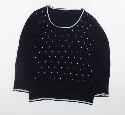 Womens UK Size 12 Roman Blue Pullover Jumper