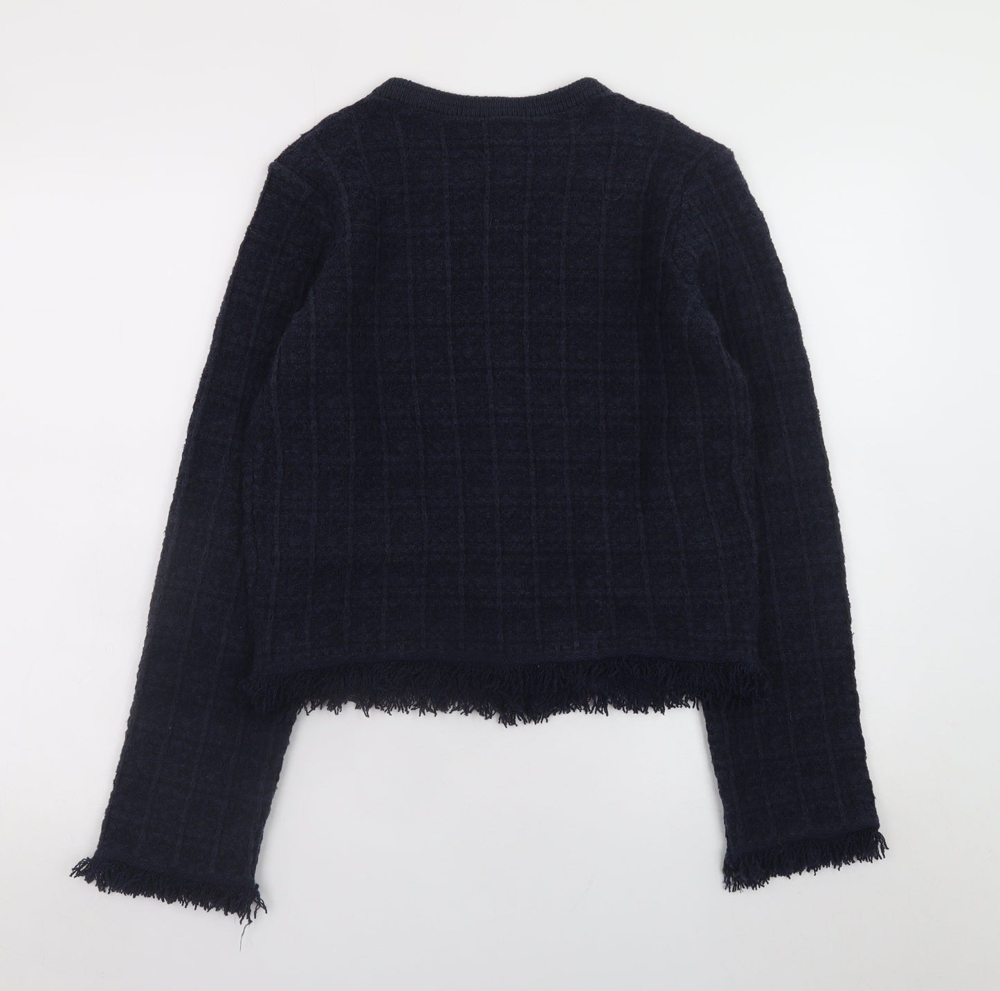 Marks and Spencer Womens Blue Cropped Knit Button Jacket Size S