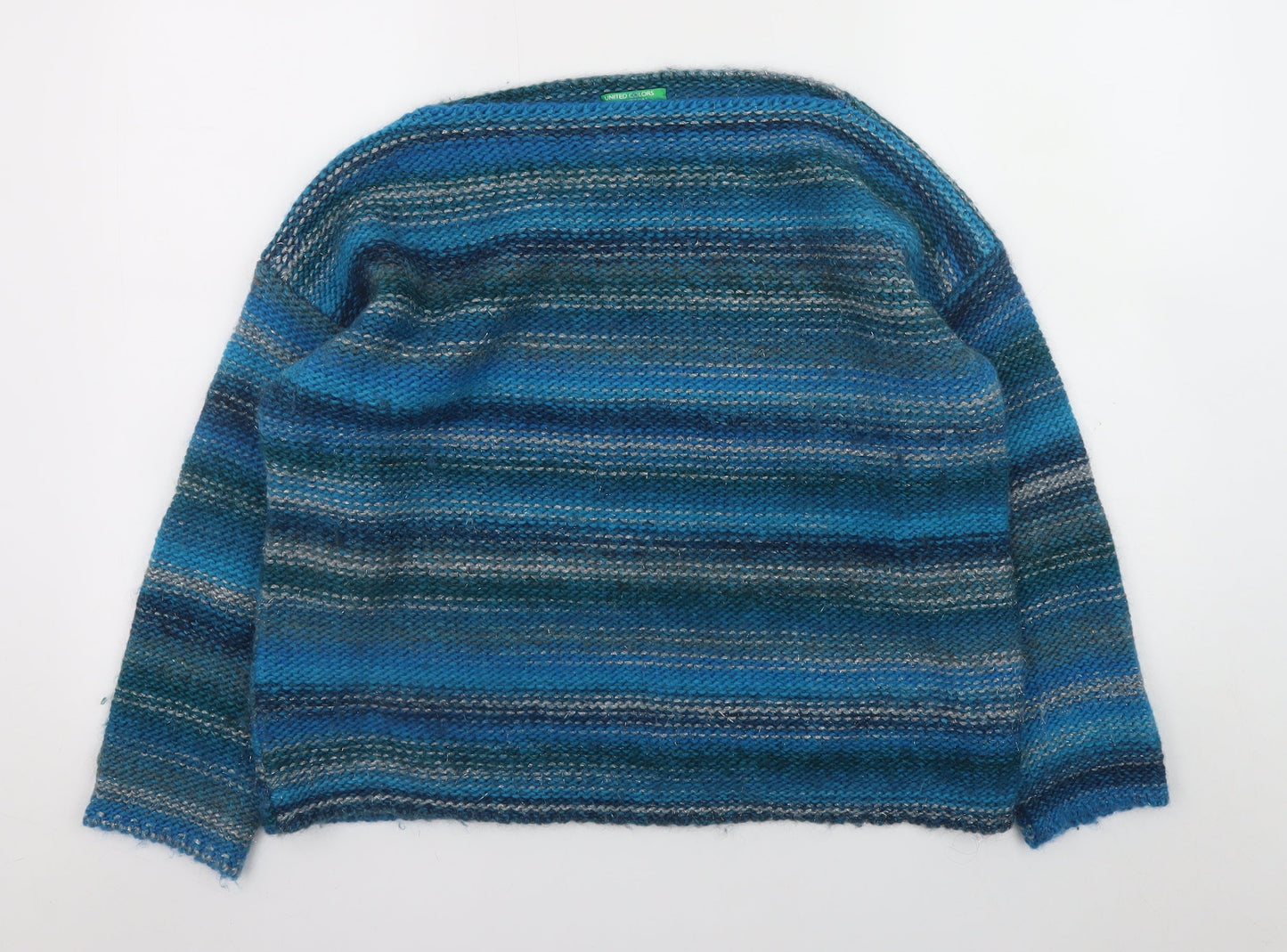 Womens UK Size M United Colors of Benetton Blue Pullover Jumper