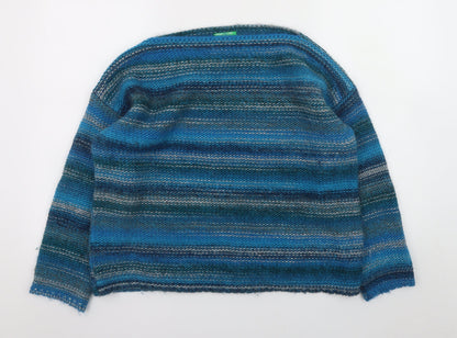 Womens UK Size M United Colors of Benetton Blue Pullover Jumper