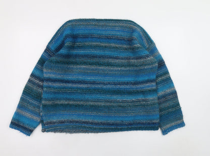 Womens UK Size M United Colors of Benetton Blue Pullover Jumper