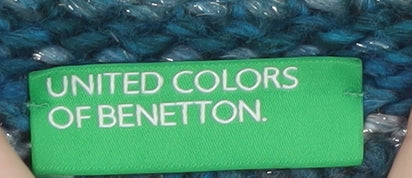 Womens UK Size M United Colors of Benetton Blue Pullover Jumper