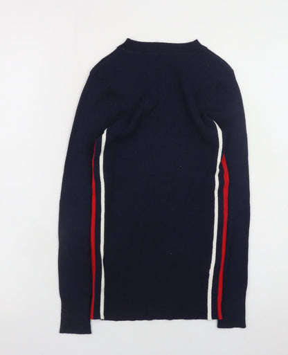 Marks and Spencer Women's Blue Knit Long Sleeve Slim Fit Top Size 8