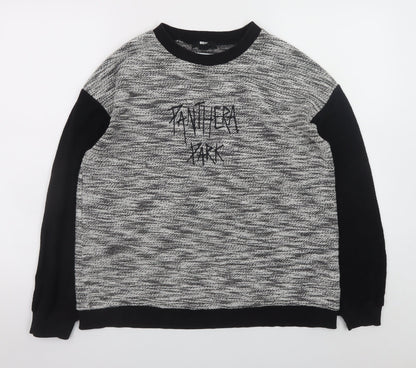 BDG Womens Black Grey Pullover Jumper Small Crew Neck Casual Knit