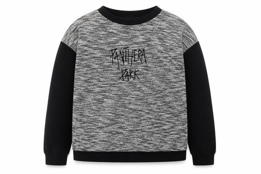 Front view of BDG women’s black grey jumper small crew neck casual knit