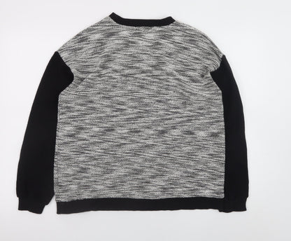 BDG Womens Black Grey Pullover Jumper Small Crew Neck Casual Knit